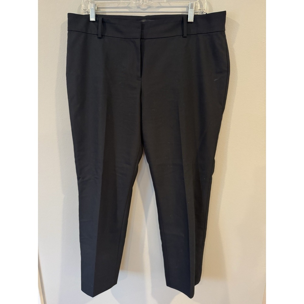 Ann Taylor Women's Black Cotton Cropped Straight Leg Dress Pants Sz 12